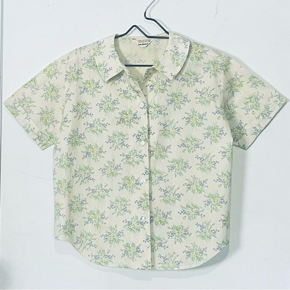 Vintage Jane Hunter Floral Stripe Blouse